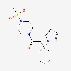 molecular formula C17H27N3O3S B11015523 1-[4-(methylsulfonyl)piperazin-1-yl]-2-[1-(1H-pyrrol-1-yl)cyclohexyl]ethanone 