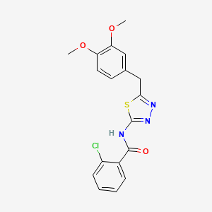 2-chloro-N-[5-(3,4-dimethoxybenzyl)-1,3,4-thiadiazol-2-yl]benzamide