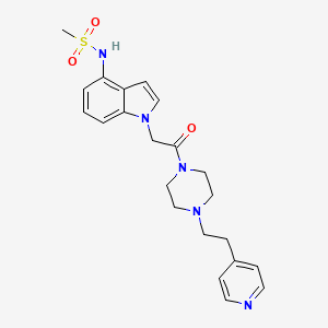 molecular formula C22H27N5O3S B11015542 N-[1-(2-oxo-2-{4-[2-(pyridin-4-yl)ethyl]piperazin-1-yl}ethyl)-1H-indol-4-yl]methanesulfonamide 