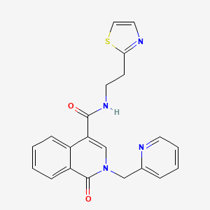 1-oxo-2-(pyridin-2-ylmethyl)-N-[2-(1,3-thiazol-2-yl)ethyl]-1,2-dihydroisoquinoline-4-carboxamide