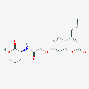 molecular formula C22H29NO6 B11015559 N-{2-[(8-methyl-2-oxo-4-propyl-2H-chromen-7-yl)oxy]propanoyl}-L-leucine 