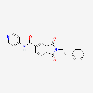 1,3-dioxo-2-(2-phenylethyl)-N-(pyridin-4-yl)-2,3-dihydro-1H-isoindole-5-carboxamide