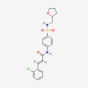 molecular formula C20H21ClN2O4S B11015576 (2E)-3-(2-chlorophenyl)-N-{4-[(tetrahydrofuran-2-ylmethyl)sulfamoyl]phenyl}prop-2-enamide 