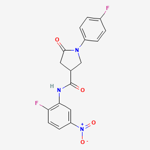 N-(2-fluoro-5-nitrophenyl)-1-(4-fluorophenyl)-5-oxopyrrolidine-3-carboxamide