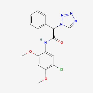 molecular formula C17H16ClN5O3 B11015596 (2R)-N-(5-chloro-2,4-dimethoxyphenyl)-2-phenyl-2-(1H-tetrazol-1-yl)ethanamide 