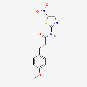 molecular formula C13H13N3O4S B11015598 3-(4-methoxyphenyl)-N-(5-nitro-1,3-thiazol-2-yl)propanamide 