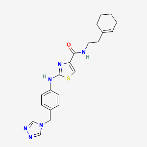 N-[2-(cyclohex-1-en-1-yl)ethyl]-2-{[4-(4H-1,2,4-triazol-4-ylmethyl)phenyl]amino}-1,3-thiazole-4-carboxamide