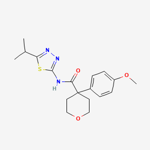 N-(5-isopropyl-1,3,4-thiadiazol-2-yl)-4-(4-methoxyphenyl)tetrahydro-2H-pyran-4-carboxamide