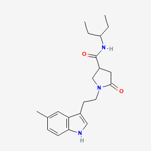 molecular formula C21H29N3O2 B11015620 1-[2-(5-methyl-1H-indol-3-yl)ethyl]-5-oxo-N-(pentan-3-yl)pyrrolidine-3-carboxamide 