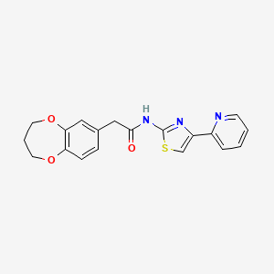 molecular formula C19H17N3O3S B11015627 2-(3,4-dihydro-2H-1,5-benzodioxepin-7-yl)-N-[(2Z)-4-(pyridin-2-yl)-1,3-thiazol-2(3H)-ylidene]acetamide 