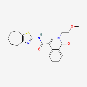 2-(2-methoxyethyl)-1-oxo-N-(5,6,7,8-tetrahydro-4H-cyclohepta[d][1,3]thiazol-2-yl)-1,2-dihydroisoquinoline-4-carboxamide