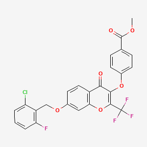 molecular formula C25H15ClF4O6 B11015645 methyl 4-{[7-[(2-chloro-6-fluorobenzyl)oxy]-4-oxo-2-(trifluoromethyl)-4H-chromen-3-yl]oxy}benzoate 