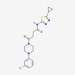 4-[4-(3-chlorophenyl)piperazin-1-yl]-N-[(2Z)-5-cyclopropyl-1,3,4-thiadiazol-2(3H)-ylidene]-4-oxobutanamide