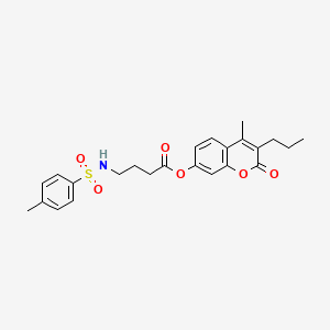 4-methyl-2-oxo-3-propyl-2H-chromen-7-yl 4-{[(4-methylphenyl)sulfonyl]amino}butanoate