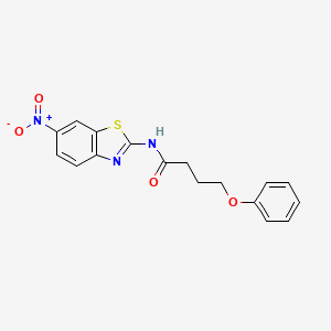 molecular formula C17H15N3O4S B11015711 N-(6-nitro-1,3-benzothiazol-2-yl)-4-phenoxybutanamide 