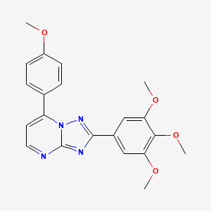 molecular formula C21H20N4O4 B11015722 7-(4-Methoxyphenyl)-2-(3,4,5-trimethoxyphenyl)[1,2,4]triazolo[1,5-a]pyrimidine 