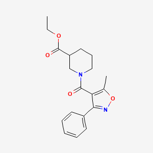 Ethyl 1-(5-methyl-3-phenyl-1,2-oxazole-4-carbonyl)piperidine-3-carboxylate