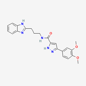 N-[3-(1H-benzimidazol-2-yl)propyl]-5-(3,4-dimethoxyphenyl)-1H-pyrazole-3-carboxamide