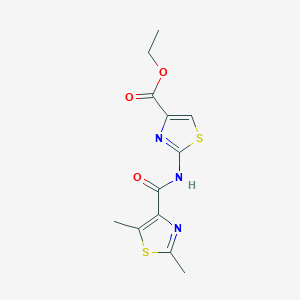 molecular formula C12H13N3O3S2 B11015768 Ethyl 2-{[(2,5-dimethyl-1,3-thiazol-4-yl)carbonyl]amino}-1,3-thiazole-4-carboxylate 