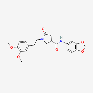 N-(1,3-benzodioxol-5-yl)-1-[2-(3,4-dimethoxyphenyl)ethyl]-5-oxopyrrolidine-3-carboxamide