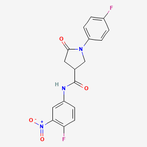 N-(4-fluoro-3-nitrophenyl)-1-(4-fluorophenyl)-5-oxopyrrolidine-3-carboxamide