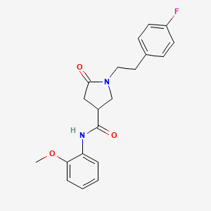 molecular formula C20H21FN2O3 B11015799 1-[2-(4-fluorophenyl)ethyl]-N-(2-methoxyphenyl)-5-oxopyrrolidine-3-carboxamide 