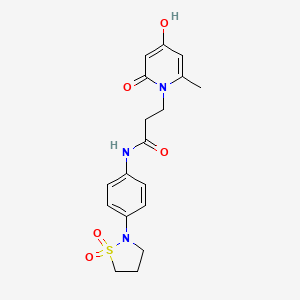 N-[4-(1,1-dioxido-1,2-thiazolidin-2-yl)phenyl]-3-(2-hydroxy-6-methyl-4-oxopyridin-1(4H)-yl)propanamide