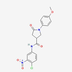 molecular formula C18H16ClN3O5 B11015820 N-(4-chloro-3-nitrophenyl)-1-(4-methoxyphenyl)-5-oxopyrrolidine-3-carboxamide 