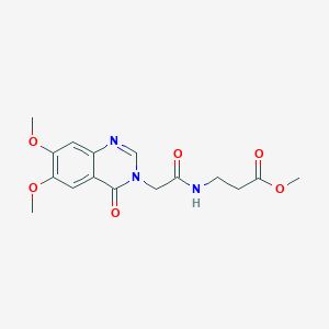 molecular formula C16H19N3O6 B11015835 methyl N-[(6,7-dimethoxy-4-oxoquinazolin-3(4H)-yl)acetyl]-beta-alaninate 