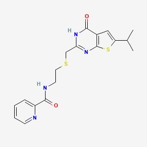 molecular formula C18H20N4O2S2 B11015849 N-[2-({[4-hydroxy-6-(propan-2-yl)thieno[2,3-d]pyrimidin-2-yl]methyl}sulfanyl)ethyl]pyridine-2-carboxamide 