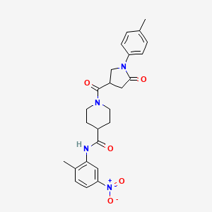 N-(2-methyl-5-nitrophenyl)-1-{[1-(4-methylphenyl)-5-oxopyrrolidin-3-yl]carbonyl}piperidine-4-carboxamide