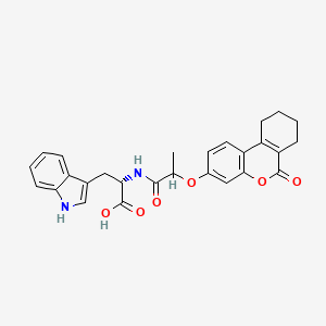 molecular formula C27H26N2O6 B11015860 N-{2-[(6-oxo-7,8,9,10-tetrahydro-6H-benzo[c]chromen-3-yl)oxy]propanoyl}-L-tryptophan 