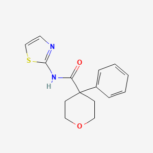 molecular formula C15H16N2O2S B11015885 4-phenyl-N-(1,3-thiazol-2-yl)oxane-4-carboxamide 