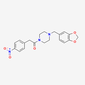 1-[4-(1,3-Benzodioxol-5-ylmethyl)piperazin-1-yl]-2-(4-nitrophenyl)ethanone