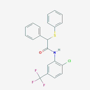 molecular formula C21H15ClF3NOS B11015904 N-[2-chloro-5-(trifluoromethyl)phenyl]-2-phenyl-2-(phenylsulfanyl)acetamide 