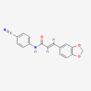 (2E)-3-(1,3-benzodioxol-5-yl)-N-(4-cyanophenyl)prop-2-enamide