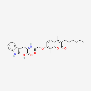 N-{[(3-hexyl-4,8-dimethyl-2-oxo-2H-chromen-7-yl)oxy]acetyl}-L-tryptophan