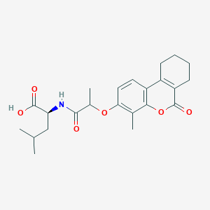 molecular formula C23H29NO6 B11015931 4-Methyl-2-({2-[(4-methyl-6-oxo-7,8,9,10-tetrahydro-6H-benzo[C]chromen-3-YL)oxy]propanoyl}amino)pentanoic acid 