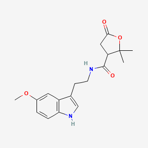 molecular formula C18H22N2O4 B11015953 N-[2-(5-methoxy-1H-indol-3-yl)ethyl]-2,2-dimethyl-5-oxotetrahydrofuran-3-carboxamide 