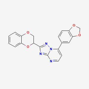 7-(1,3-Benzodioxol-5-yl)-2-(2,3-dihydro-1,4-benzodioxin-2-yl)[1,2,4]triazolo[1,5-a]pyrimidine