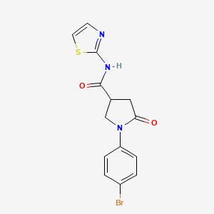 molecular formula C14H12BrN3O2S B11015978 1-(4-bromophenyl)-5-oxo-N-(1,3-thiazol-2-yl)pyrrolidine-3-carboxamide 