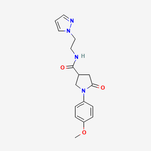 1-(4-methoxyphenyl)-5-oxo-N-[2-(1H-pyrazol-1-yl)ethyl]pyrrolidine-3-carboxamide