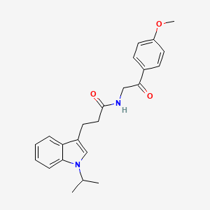 molecular formula C23H26N2O3 B11015987 N-[2-(4-methoxyphenyl)-2-oxoethyl]-3-[1-(propan-2-yl)-1H-indol-3-yl]propanamide 