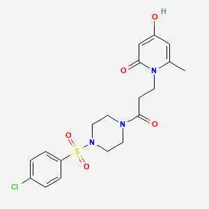 molecular formula C19H22ClN3O5S B11015992 1-(3-{4-[(4-chlorophenyl)sulfonyl]piperazin-1-yl}-3-oxopropyl)-4-hydroxy-6-methylpyridin-2(1H)-one 