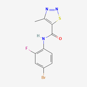 molecular formula C10H7BrFN3OS B11015998 N-(4-bromo-2-fluorophenyl)-4-methyl-1,2,3-thiadiazole-5-carboxamide 