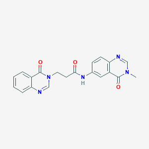 molecular formula C20H17N5O3 B11016006 N-(3-methyl-4-oxo-3,4-dihydroquinazolin-6-yl)-3-(4-oxoquinazolin-3(4H)-yl)propanamide 