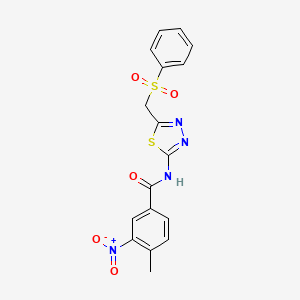 4-methyl-3-nitro-N-{5-[(phenylsulfonyl)methyl]-1,3,4-thiadiazol-2-yl}benzamide