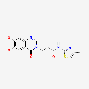 3-(6,7-dimethoxy-4-oxoquinazolin-3(4H)-yl)-N-[(2E)-4-methyl-1,3-thiazol-2(3H)-ylidene]propanamide