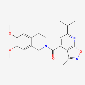 molecular formula C22H25N3O4 B11016047 (6,7-dimethoxy-3,4-dihydroisoquinolin-2(1H)-yl)[3-methyl-6-(propan-2-yl)[1,2]oxazolo[5,4-b]pyridin-4-yl]methanone 