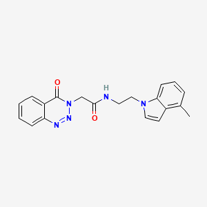 molecular formula C20H19N5O2 B11016065 N-[2-(4-methyl-1H-indol-1-yl)ethyl]-2-(4-oxo-1,2,3-benzotriazin-3(4H)-yl)acetamide 